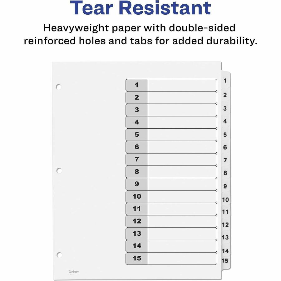 Avery Dividers, 15 Tabs, Ready Index (6 Sets of 11825)