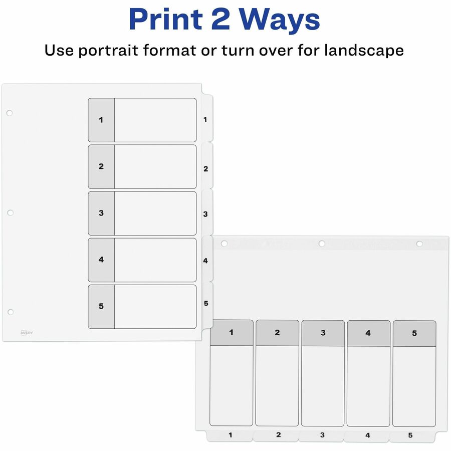 Avery Dividers, 5 Tabs, Ready Index (6 Sets of 11821)