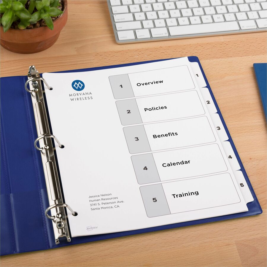 Avery Dividers, 5 Tabs, Ready Index (6 Sets of 11821)