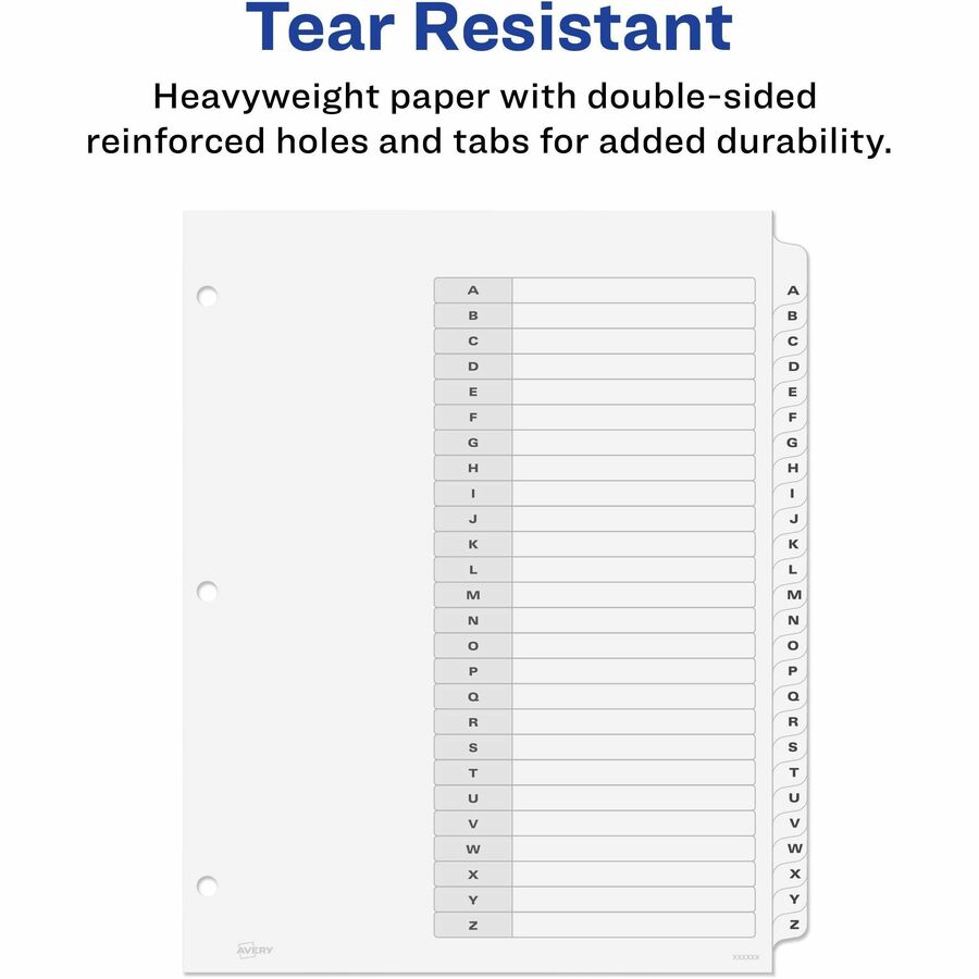 Avery&reg; A-Z Black & White Table of Contents Dividers