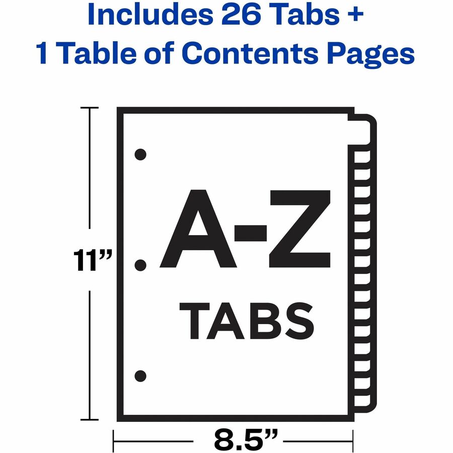 Avery&reg; A-Z Black & White Table of Contents Dividers