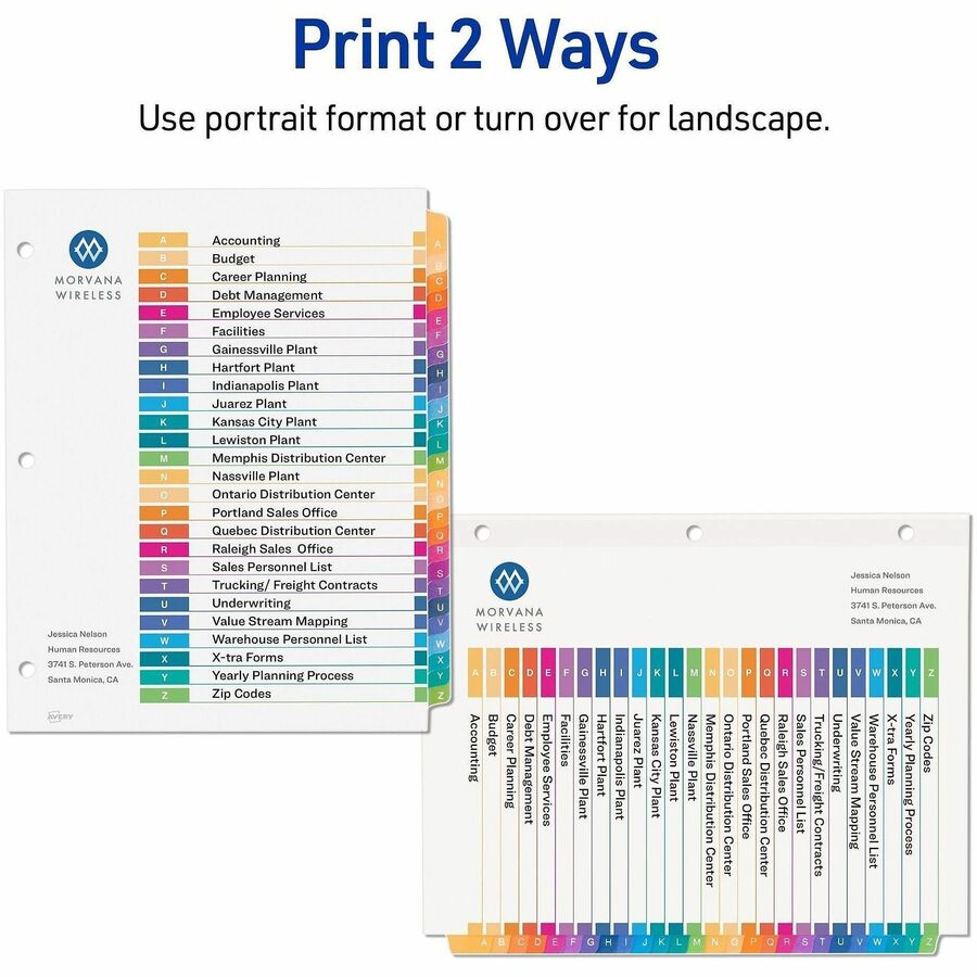 Avery A-Z Dividers, 26 Tabs, Ready Index (6 Sets of 11832)