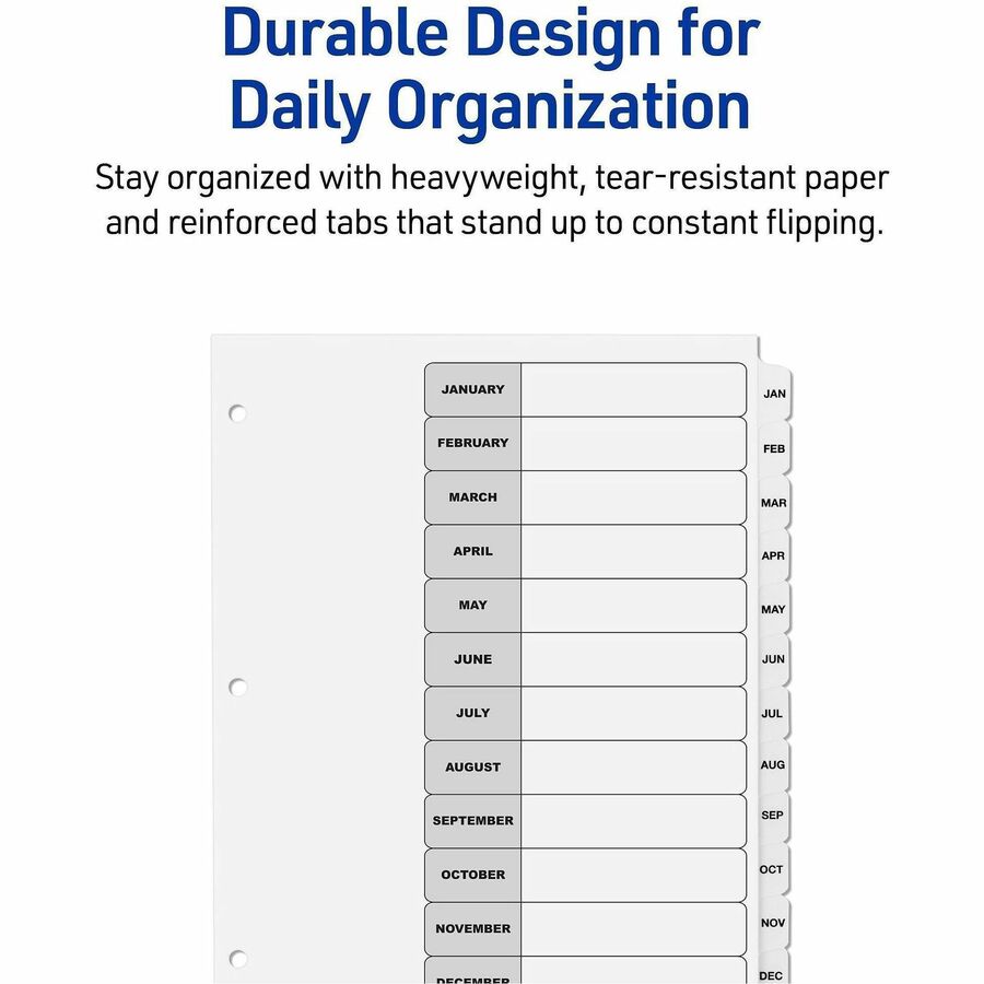 Avery Jan-Dec Dividers, 12 Tabs, Ready Index (6 Sets of 11826)