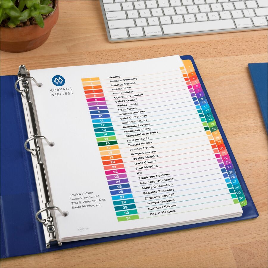 Avery 1-31 Dividers, 31 Tabs, Ready Index (6 Sets of 11831)