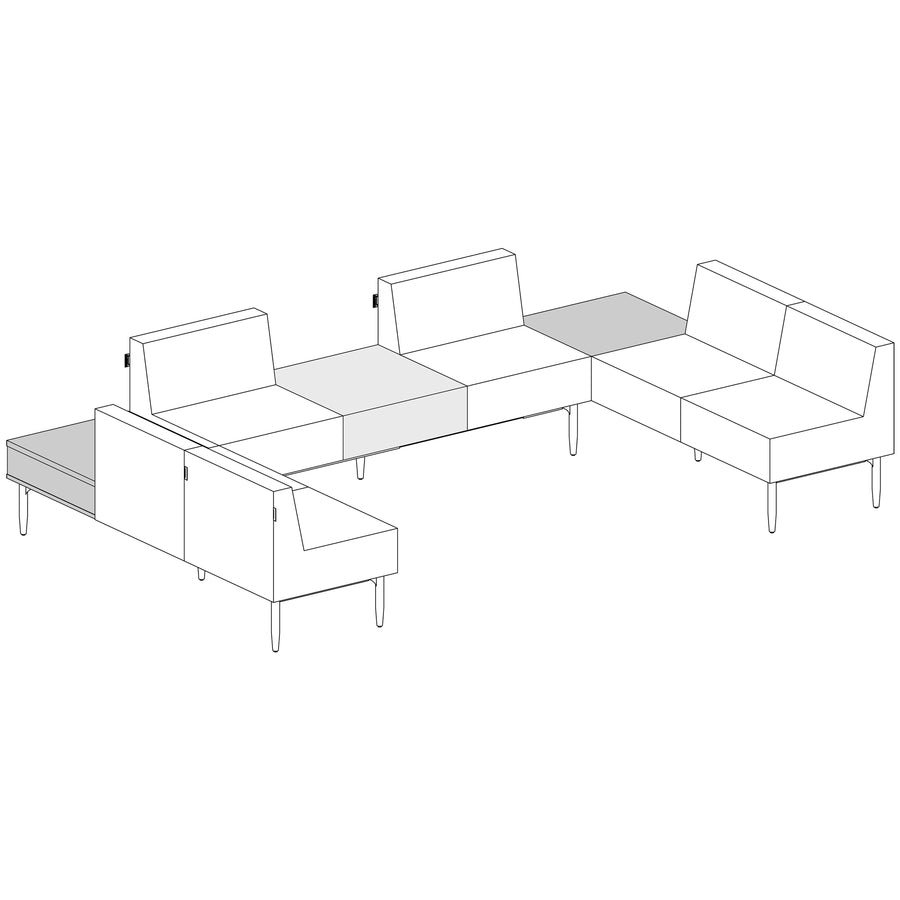 Lorell Contemporary Reception Collection Single Seat Sofa
