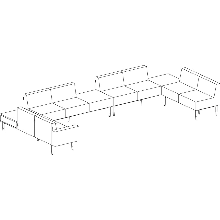 Lorell Contemporary Reception Collection Single Seat Sofa