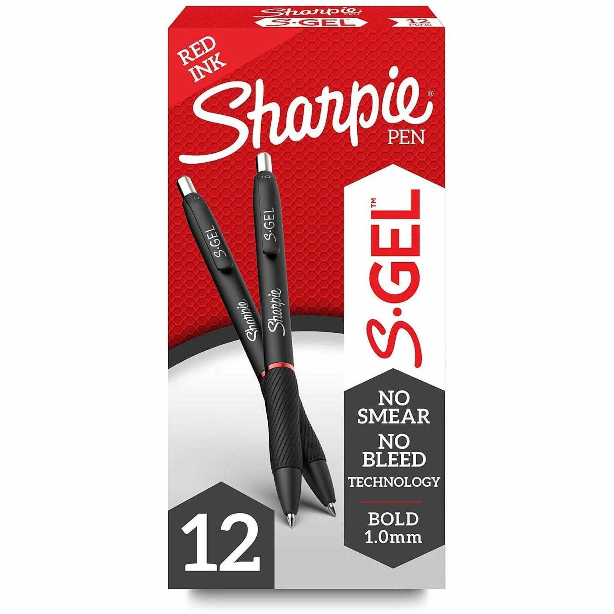Sharpie S-Gel Pens - 1 mm Pen Point - Retractable - Red Ink - Gel-based - 1 Dozen