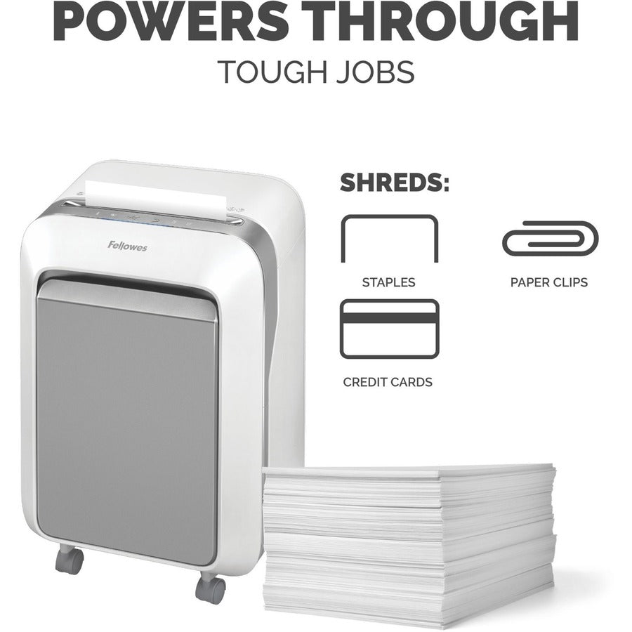Micro Cut - 16 Per Pass - for shredding Paper, Credit Card, Paper Clip, Staples, Junk Mail - 0.156" x 0.500" Shred Size - P-4 - 7 ft/min - 9" Throat - 20 Minute Run Time - 6 gal Wastebin Capacity - White