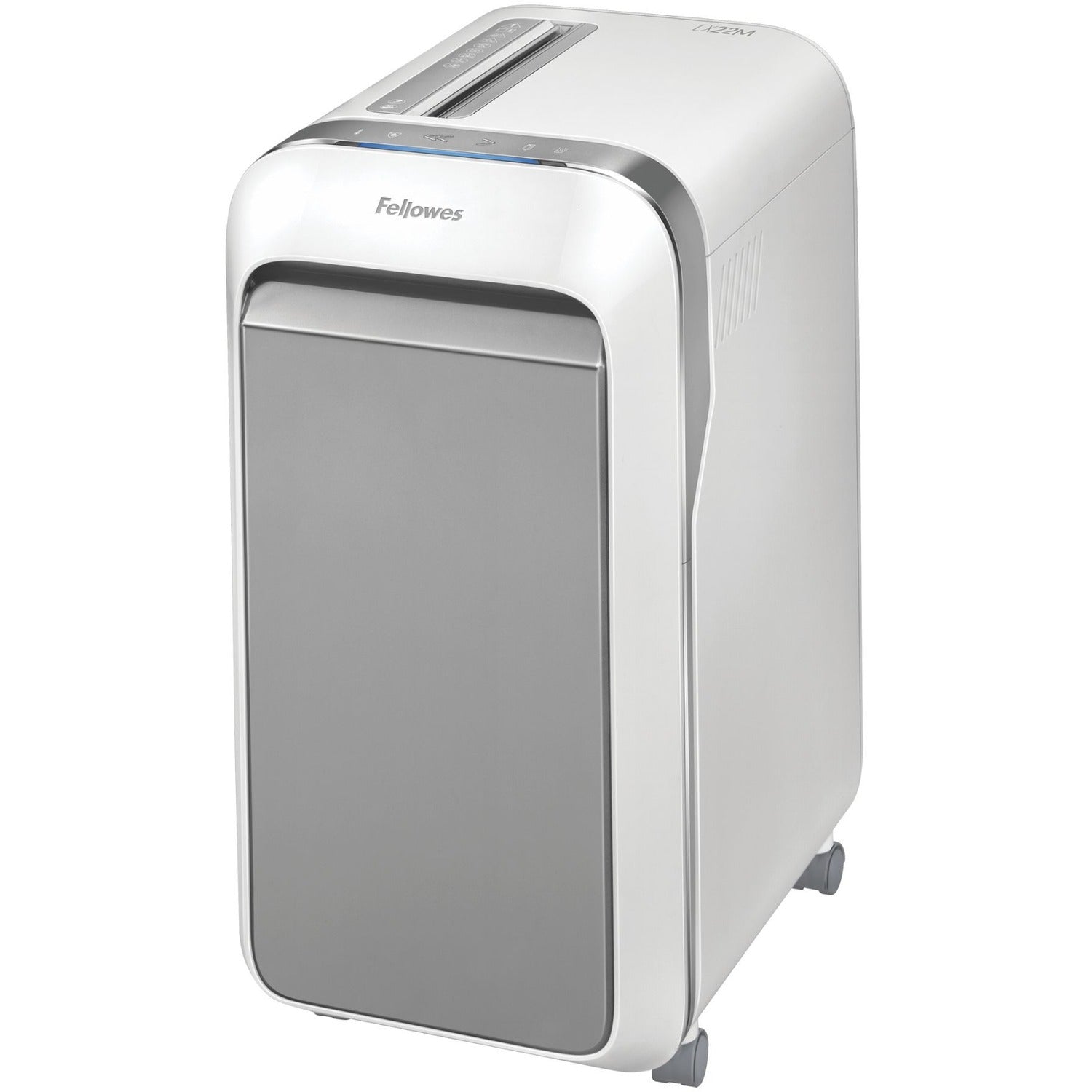 Micro Cut - 20 Per Pass - for shredding Paper, Credit Card, Paper Clip, Staples, Junk Mail - 0.156" x 0.500" Shred Size - P-4 - 7 ft/min - 9" Throat - 20 Minute Run Time - 8 gal Wastebin Capacity - White