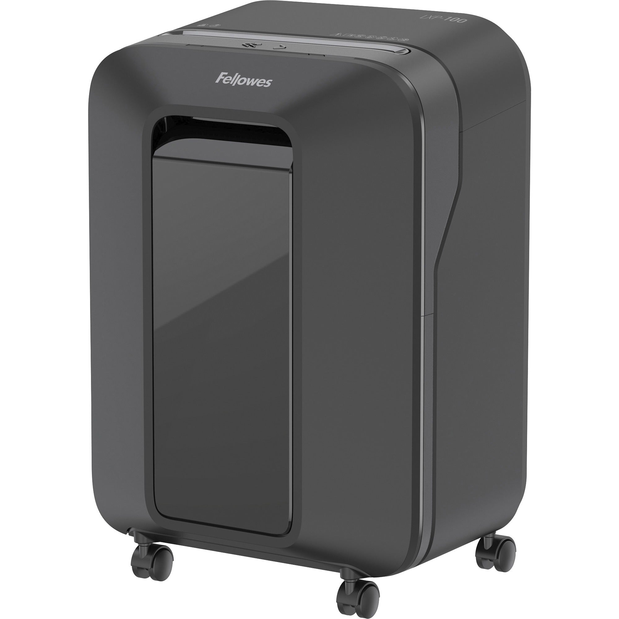 Micro Cut - 12 Per Pass - for shredding Paper, Paper Clip, Credit Card, Staples - 0.156" x 0.500" Shred Size - P-4 - 9 ft/min - 9" Throat - 10 Minute Run Time - 6 gal Wastebin Capacity - Black