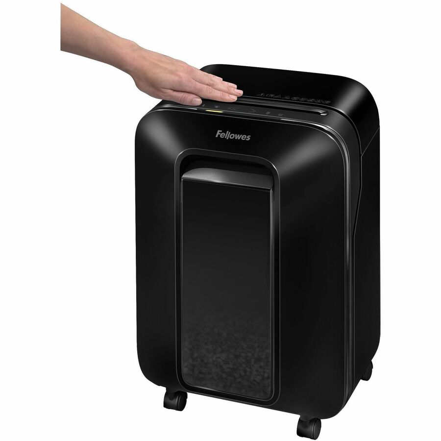Micro Cut - 12 Per Pass - for shredding Paper, Paper Clip, Credit Card, Staples - 0.156" x 0.500" Shred Size - P-4 - 9 ft/min - 9" Throat - 10 Minute Run Time - 6 gal Wastebin Capacity - Black