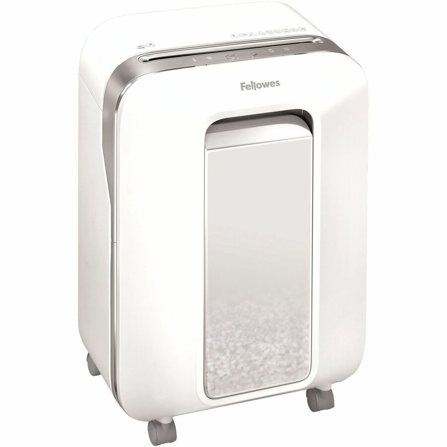 Continuous Shredder - Micro Cut - 12 Per Pass - for shredding Paper, Paper Clip, Credit Card, Staples, Junk Mail - 0.156" x 0.500" Shred Size - P-4 - 10 Minute Run Time - 15 Minute Cool Down Time - 6 gal Wastebin Capacity - White