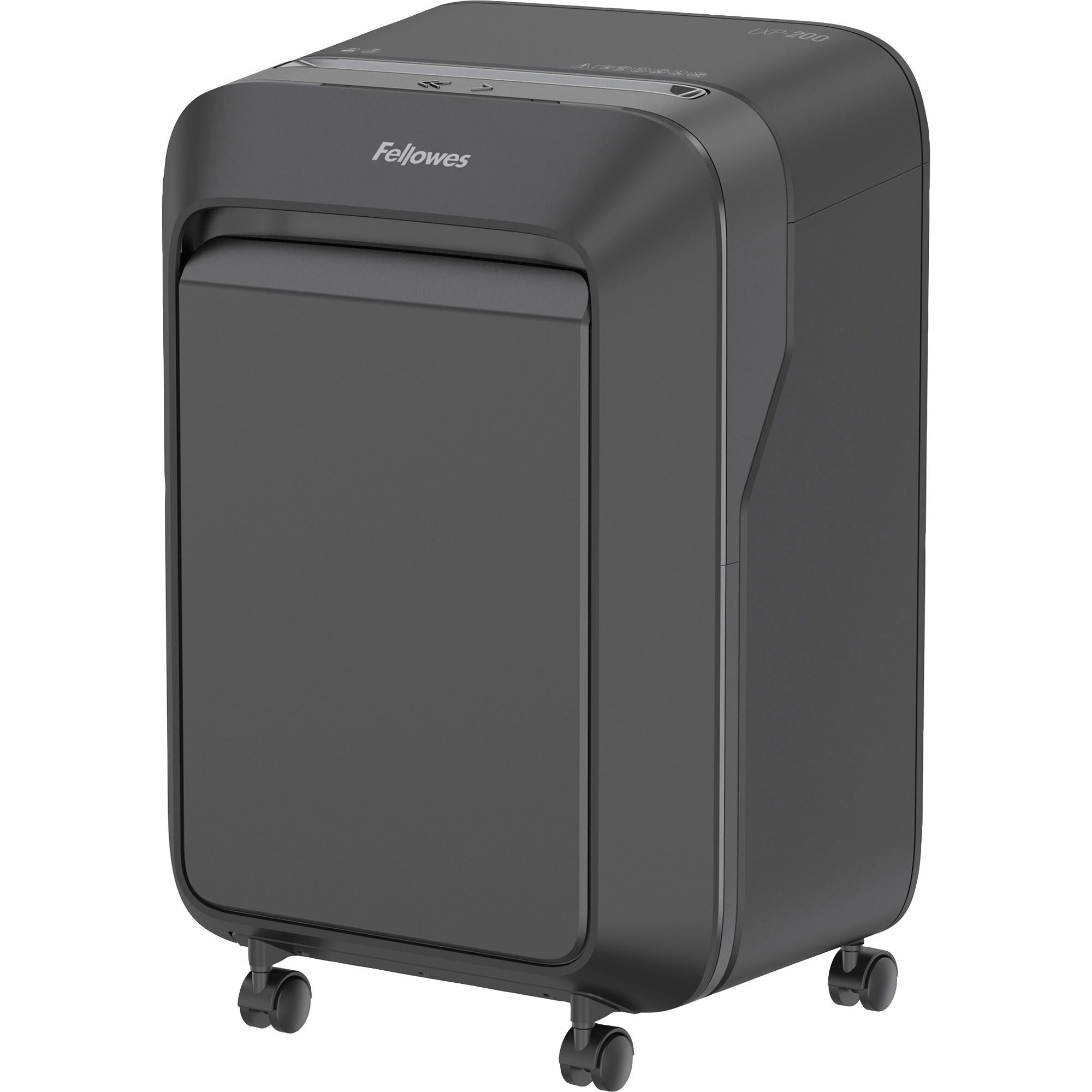 Micro Cut - 16 Per Pass - for shredding Paper, Credit Card, Paper Clip, Staples, Junk Mail - 0.156" x 0.500" Shred Size - P-4 - 7 ft/min - 9" Throat - 20 Minute Run Time - 6 gal Wastebin Capacity - Black