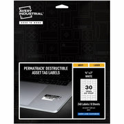Avery&reg; PermaTrack Destructible Asset Tag Labels - 0.75" Length x 2" Width - Rectangular - White - 1 Pack