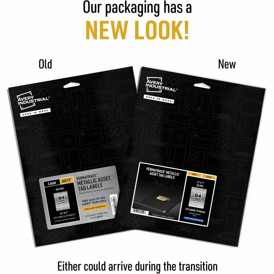 Avery&reg; PermaTrack Metallic Asset Tag Labels, 1/2" x 1" , 672 Asset Tags