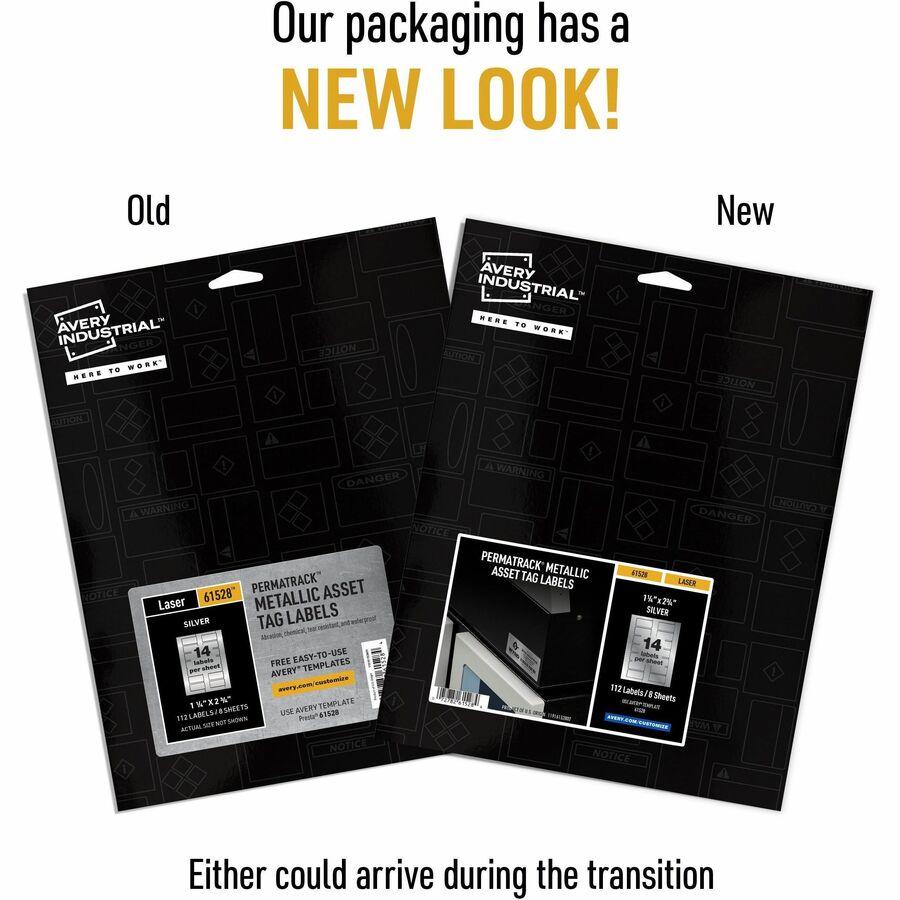 Avery&reg; PermaTrack Metallic Asset Tag Labels, 1-1/4" x 2-3/4" , 112 Asset Tags