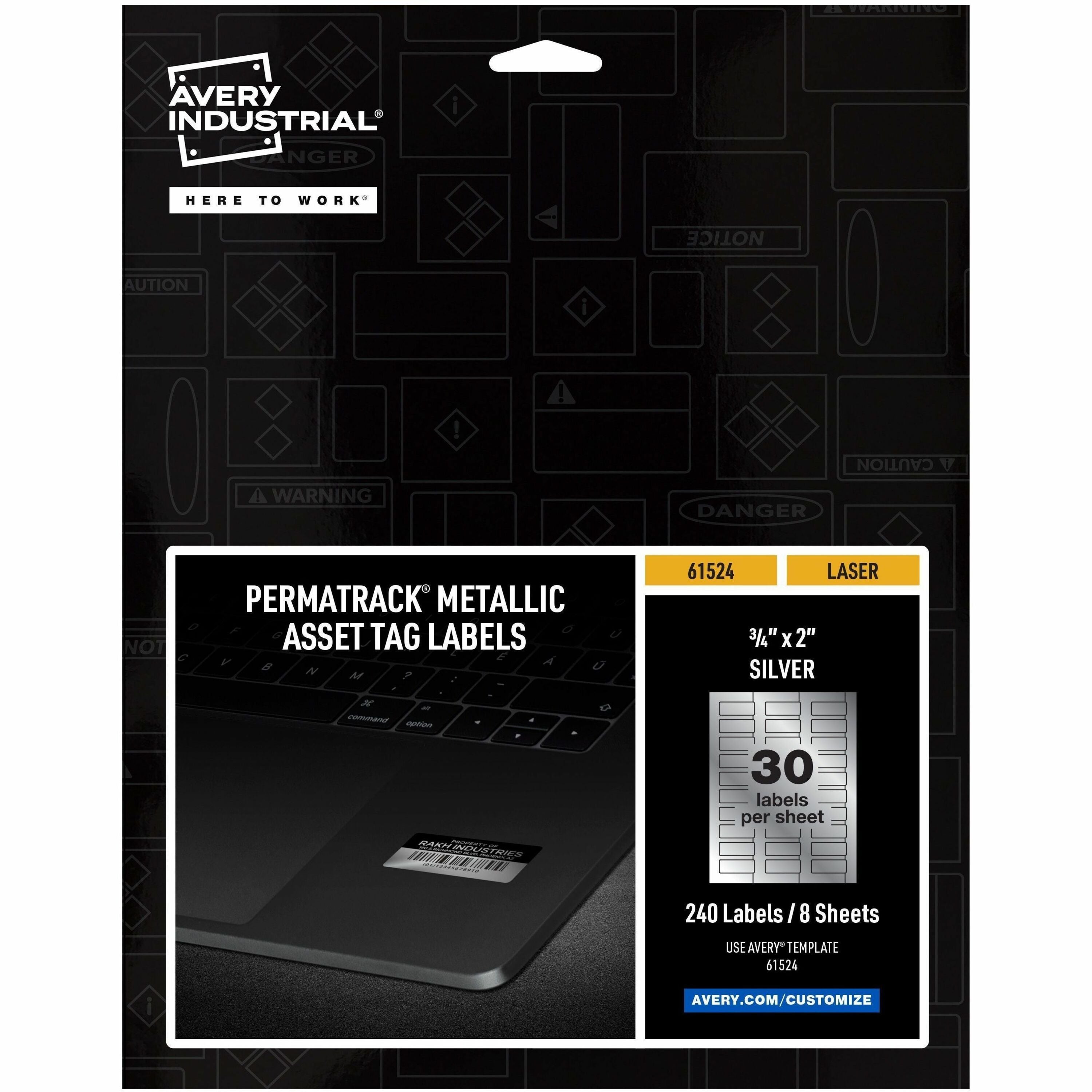 Avery&reg; PermaTrack Metallic Asset Tag Labels, 3/4" x 2" , 240 Asset Tags