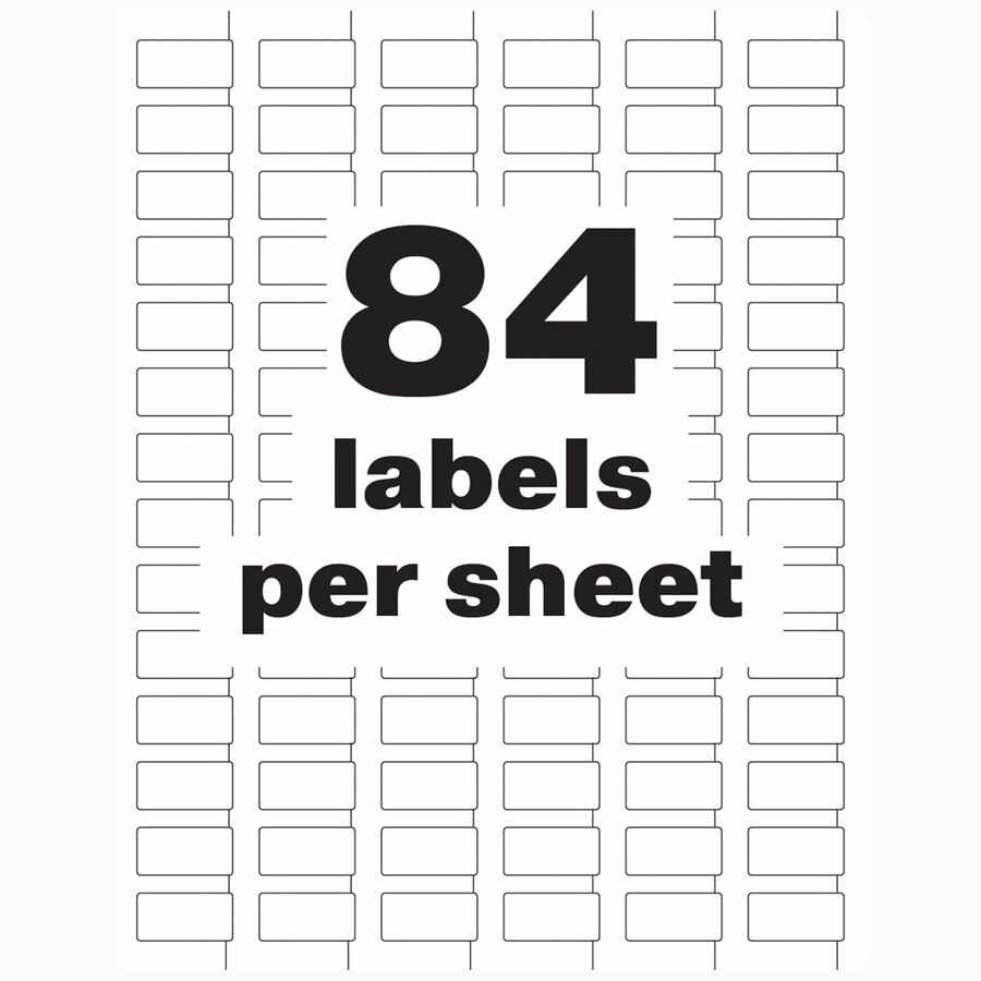 Waterproof - 1/2" Width x 1" Length - Permanent Adhesive - Rectangle - Laser - Matte White - Matte - Film - Water Resistant - 84 / Sheet - 84 Total Sheets - 672 Total Label(s) - 1 Pack