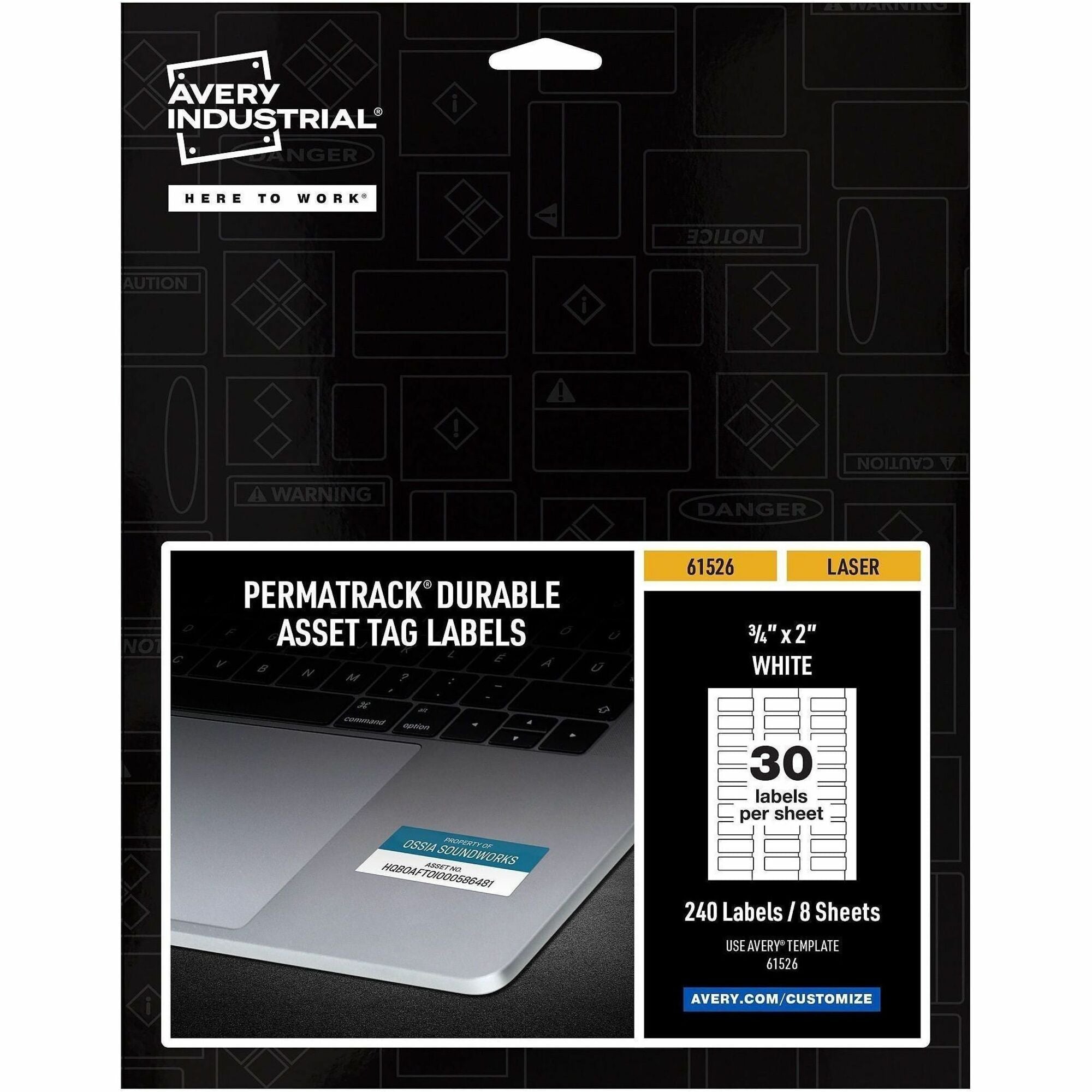 Waterproof - 3/4" Width x 2" Length - Permanent Adhesive - Rectangle - Laser - Matte White - Matte - Film - Water Resistant - 30 / Sheet - 30 Total Sheets - 240 Total Label(s) - 1 Pack