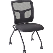 Lorell Training Room Guest Chairs - Black Seat Color - Fabric Seat Material - Mesh Back Material - Metal Frame Material - Rectangular Base - Black - 2 / Carton