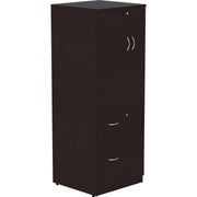 Lorell Essentials Series Tall Storage Cabinet - 65.6" Height x 23.6" Width x 23.6" Depth Cabinet - Total Drawer(s): 2 - 1 Door(s) - 2 Shelve(s) - Material: Laminate, Medium Density Fiberboard (MDF), Particleboard - Finish: Espresso - 1 Each