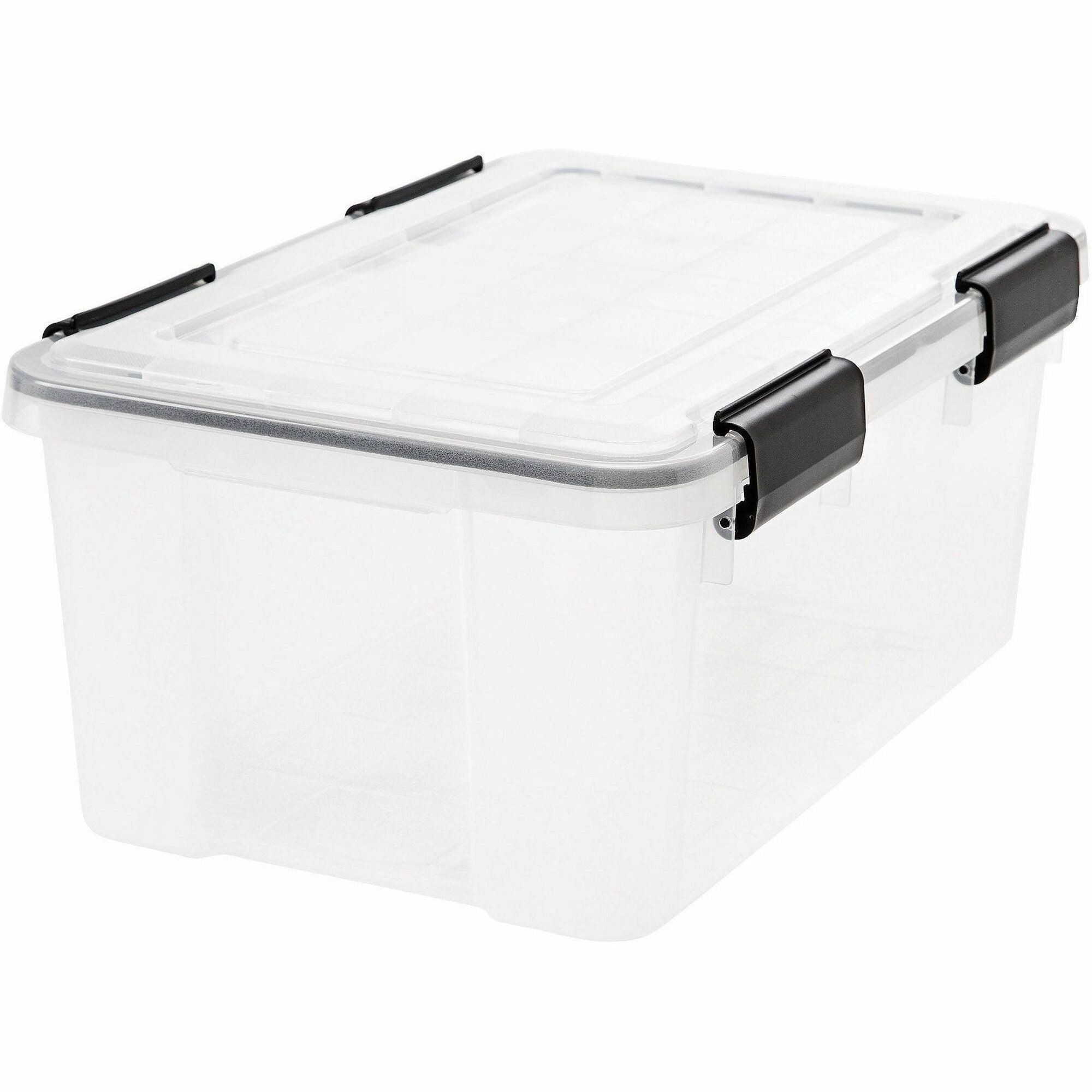 IRIS WeatherTight Heavy-duty Storage Tote, 4.75 gal, 25 lb Capacity, Stackable, Clear Plastic, 17.5" x 11.8" x 7.9", 6/Carton