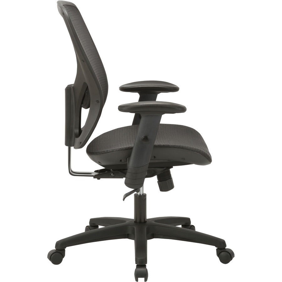 Lorell Mesh Mid-Back Task Chair - Mesh Seat Material - Mesh Back Material - Mid Back - 5-star Base - Black - 1 Each