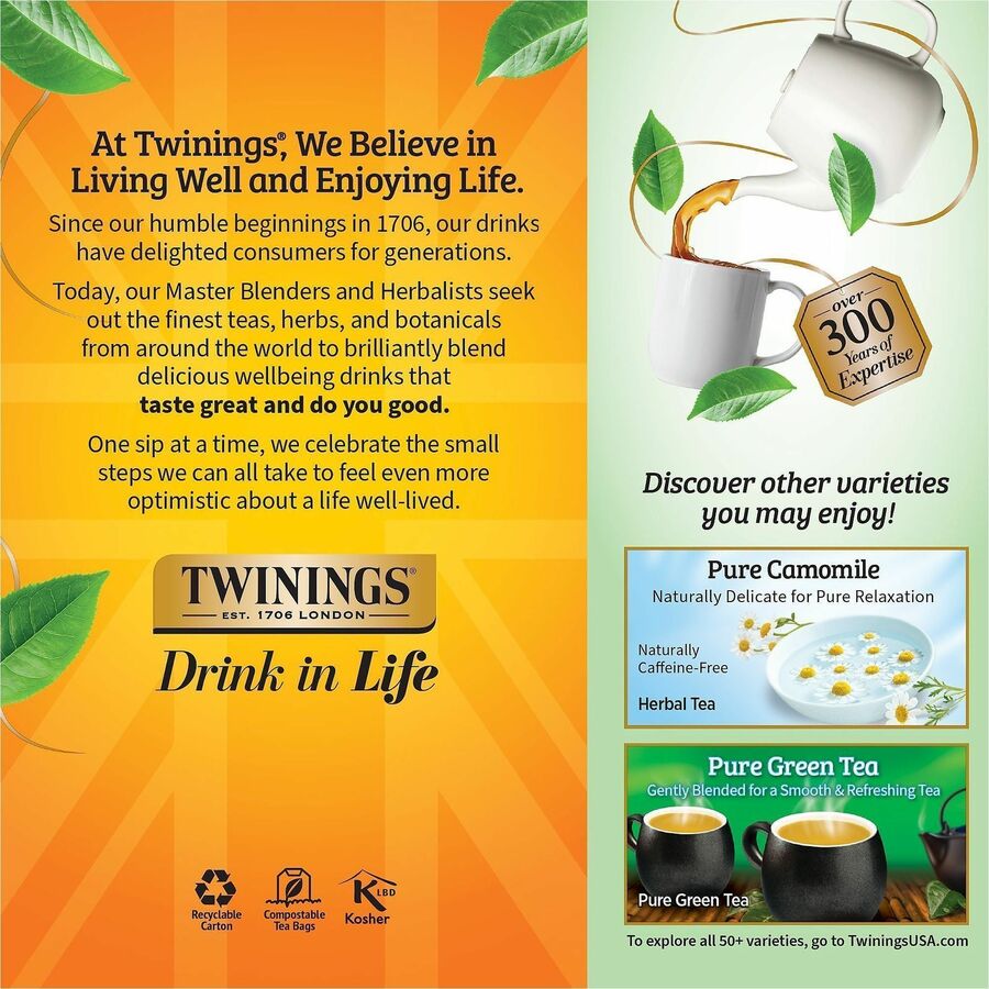 Herbal Tea - 1.8 oz - Caffeine-free - 25 / Box