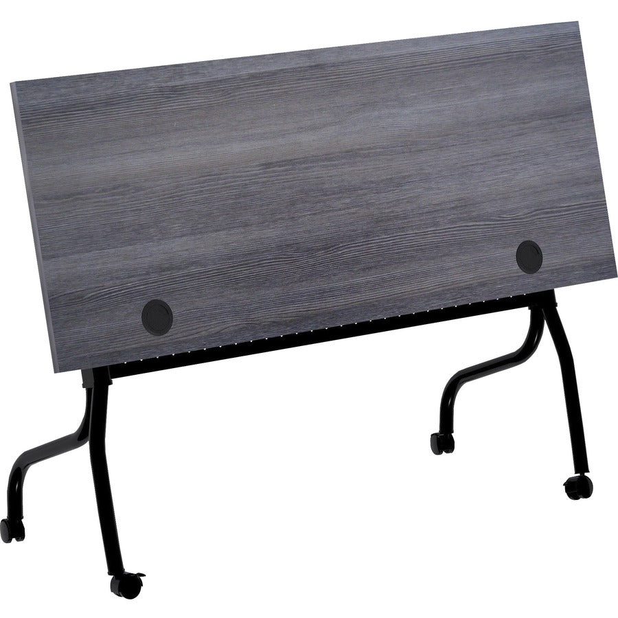 Lorell Flip Top Training Table - Charcoal Rectangle, Melamine Top - Black Four Leg Base - 4 Legs x 60" Table Top Width x 23.60" Table Top Depth - 29.50" Height - Melamine - 1 Each
