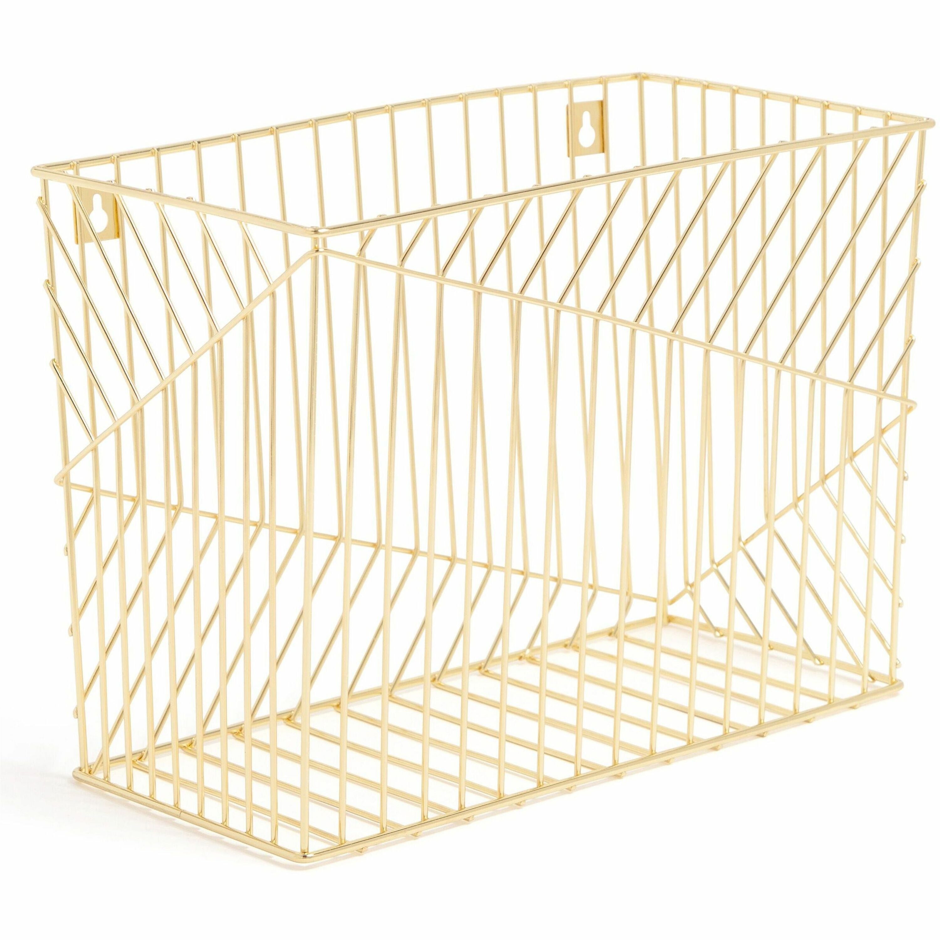 6.80" Height x 9.50" Width x 12.40" Length - Desktop - Gold - Metal Wire - 1 Each