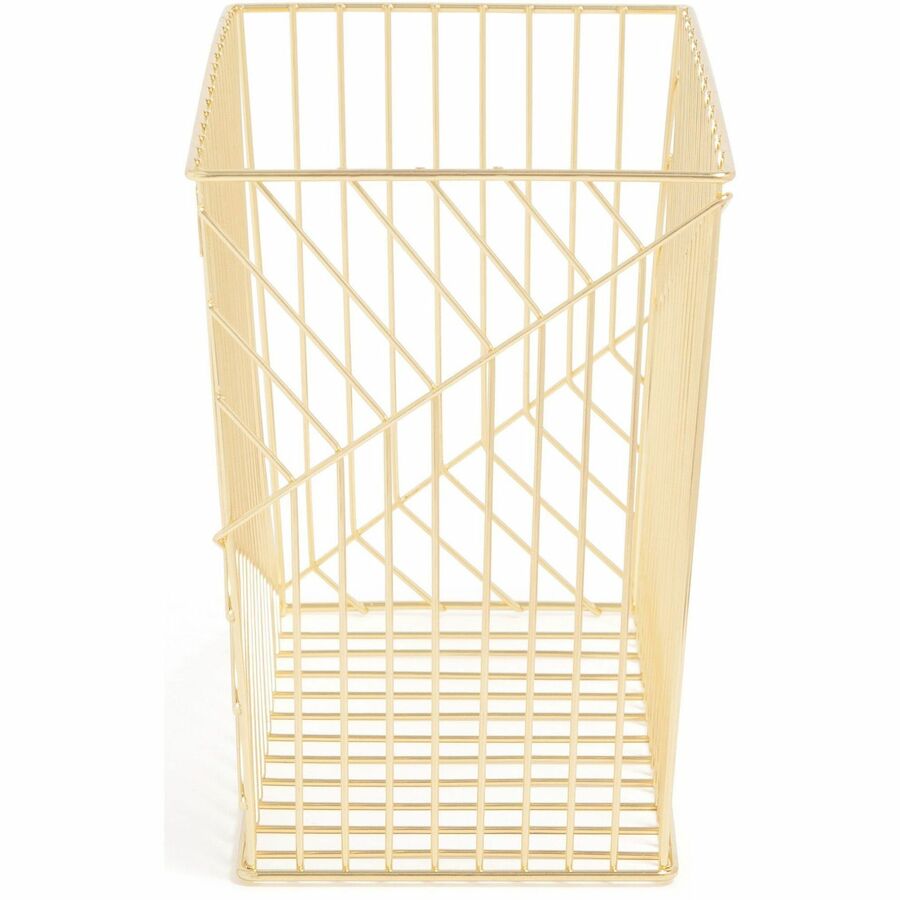 6.80" Height x 9.50" Width x 12.40" Length - Desktop - Gold - Metal Wire - 1 Each