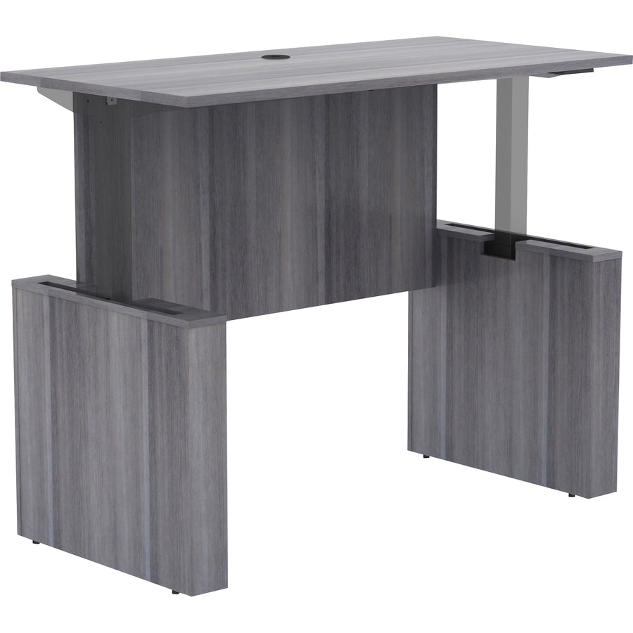 Lorell Essentials Series Sit-to-Stand Desk Shell - x 0.1" Thickness Top, 49" Height x 60" Width x 29" Depth - Finish: Weathered Charcoal - 1 Each