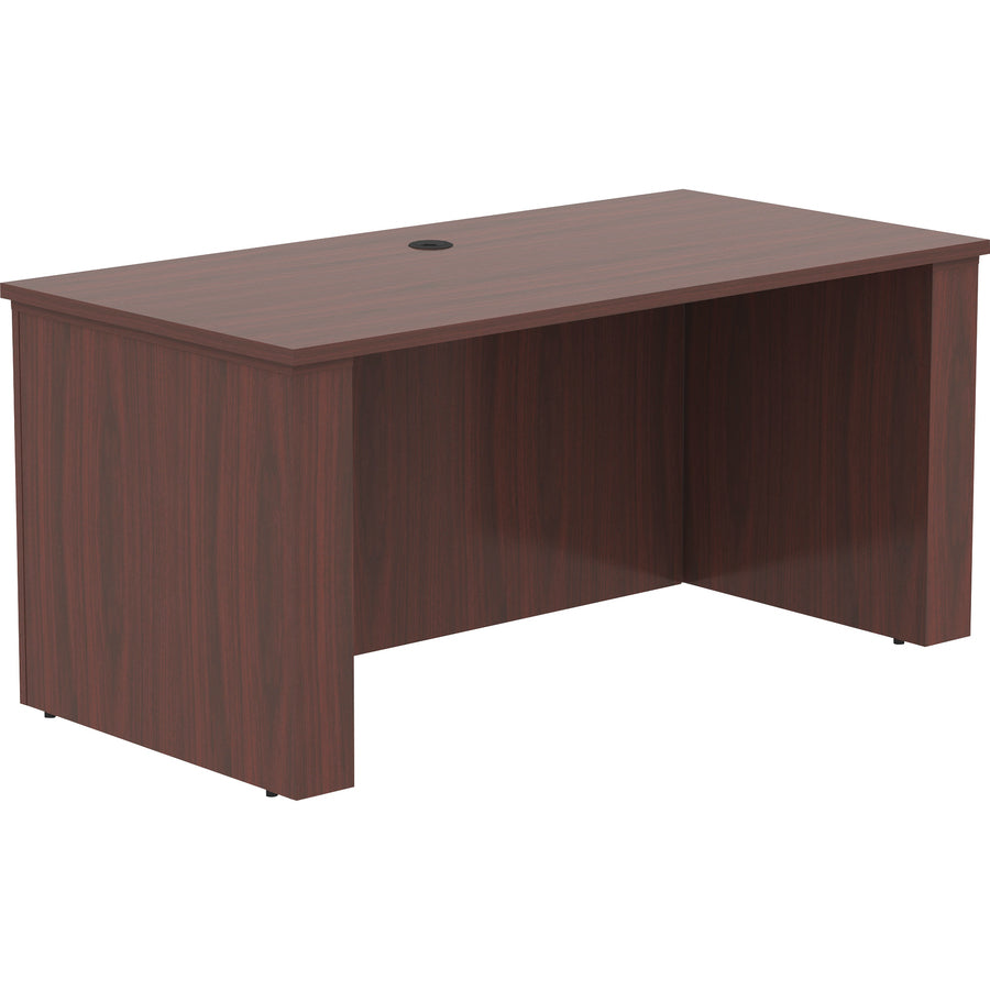 Lorell Essentials Series Sit-to-Stand Desk Shell - x 0.1" Thickness Top, 49" Height x 60" Width x 29" Depth - Finish: Mahogany - Mahogany Laminate Table Top - 1 Each
