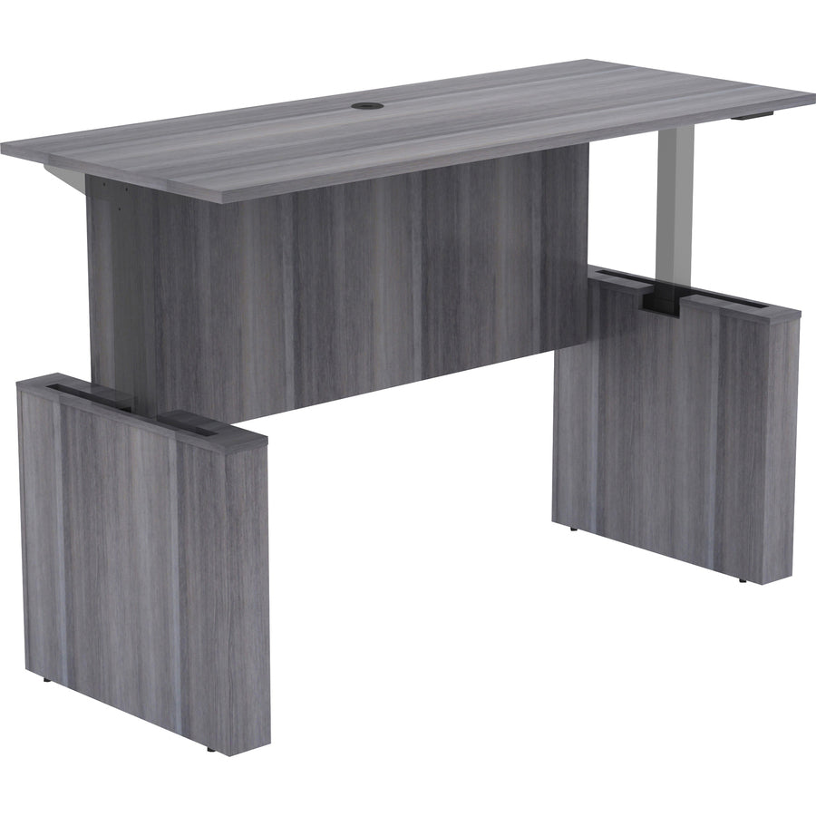 Lorell Essentials Series Sit-to-Stand Desk Shell - x 0.1" Thickness Top, 49" Height x 72" Width x 29" Depth - Finish: Weathered Charcoal - Laminate Table Top - 1 Each