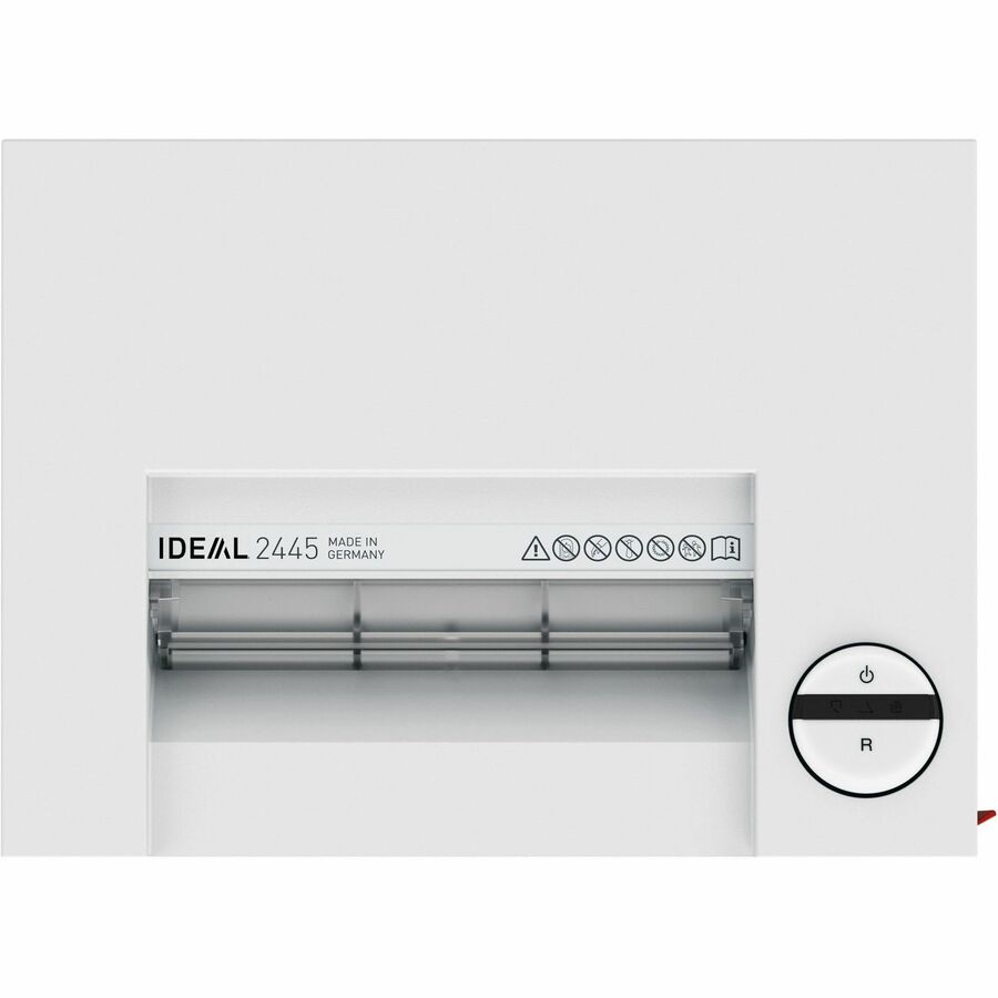 ideal. 2445 Cross-cut Paper Shredder, 13-sheet capacity per pass, cross cut, continuous operation, 9.5" throat, 9-gallon wastebin, P-4 security, shreds paper, staples, paper clips, credit cards, 14 ft/min, 1 Each