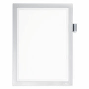Support 8.50" x 11" Media - Polyvinyl Chloride (PVC) - Silver - Self-adhesive, Pen Holder, Foldable, Magnetic - 1 Each