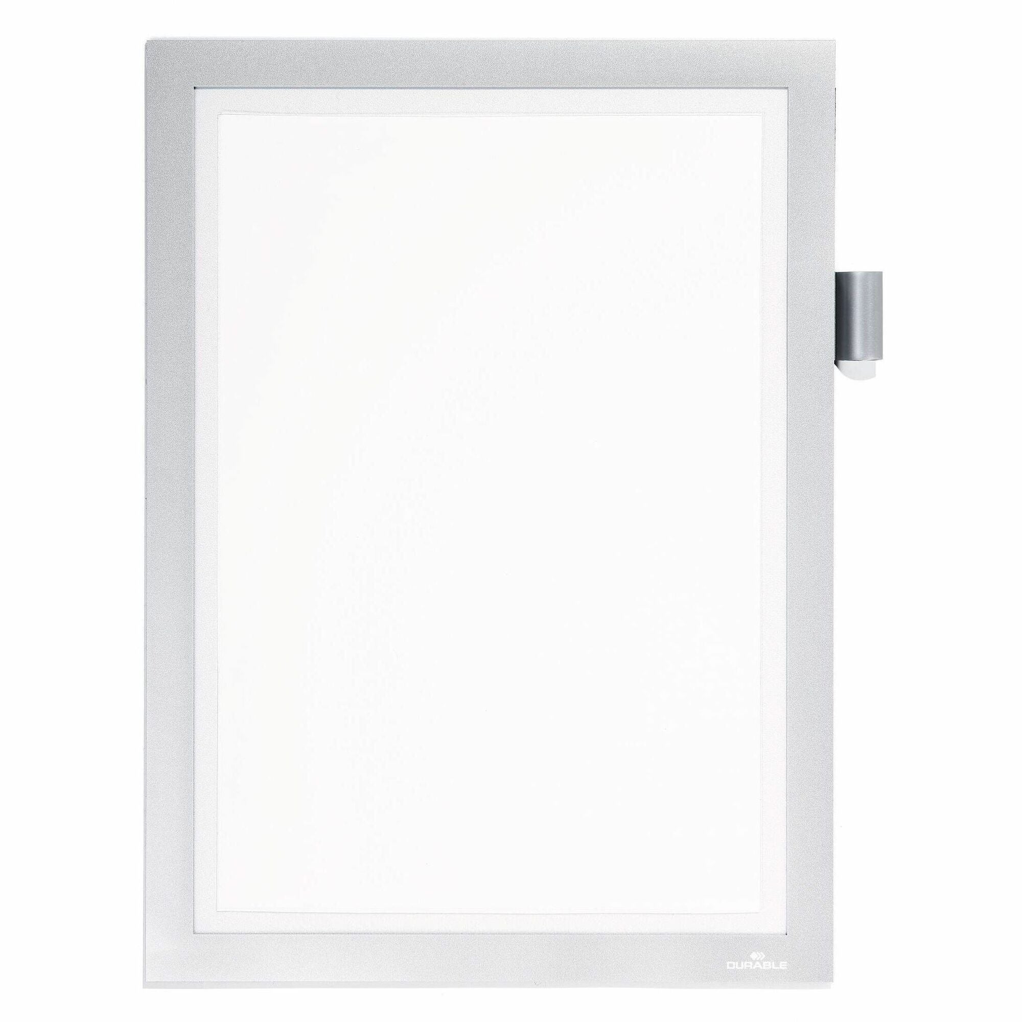 Support 8.50" x 11" Media - Polyvinyl Chloride (PVC) - Silver - Self-adhesive, Pen Holder, Foldable, Magnetic - 1 Each