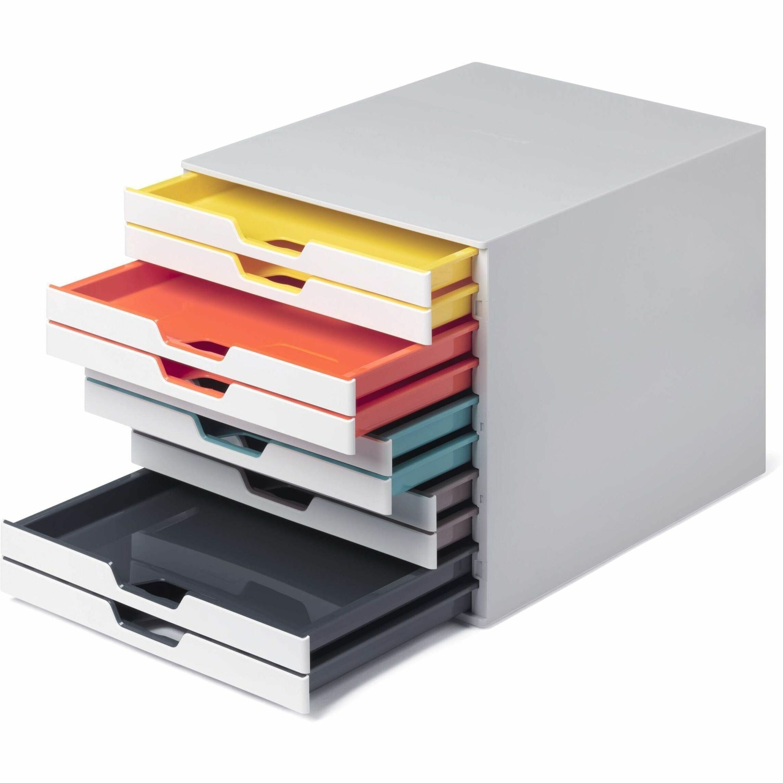 10 Drawer(s) - 11" Height x 11.50" Width x 14" Depth - Desktop - White - Plastic - 1 Each