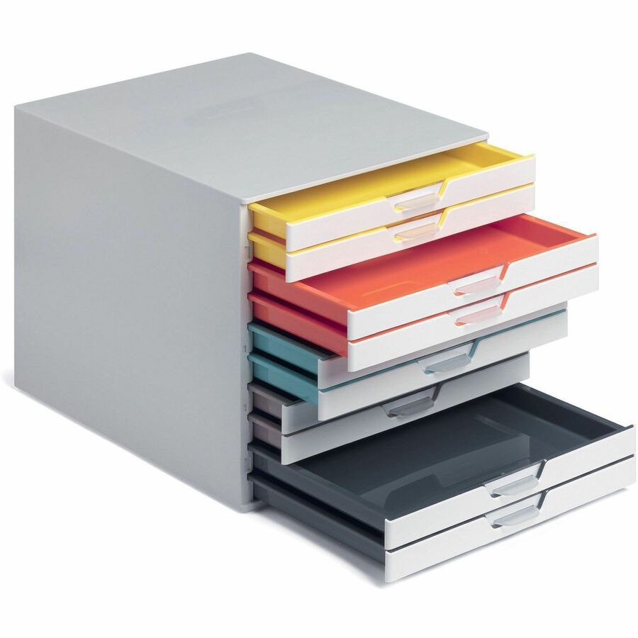 10 Drawer(s) - 11" Height x 11.50" Width x 14" Depth - Desktop - White - Plastic - 1 Each