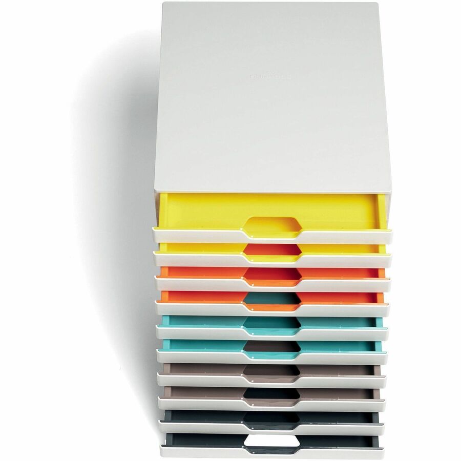 10 Drawer(s) - 11" Height x 11.50" Width x 14" Depth - Desktop - White - Plastic - 1 Each