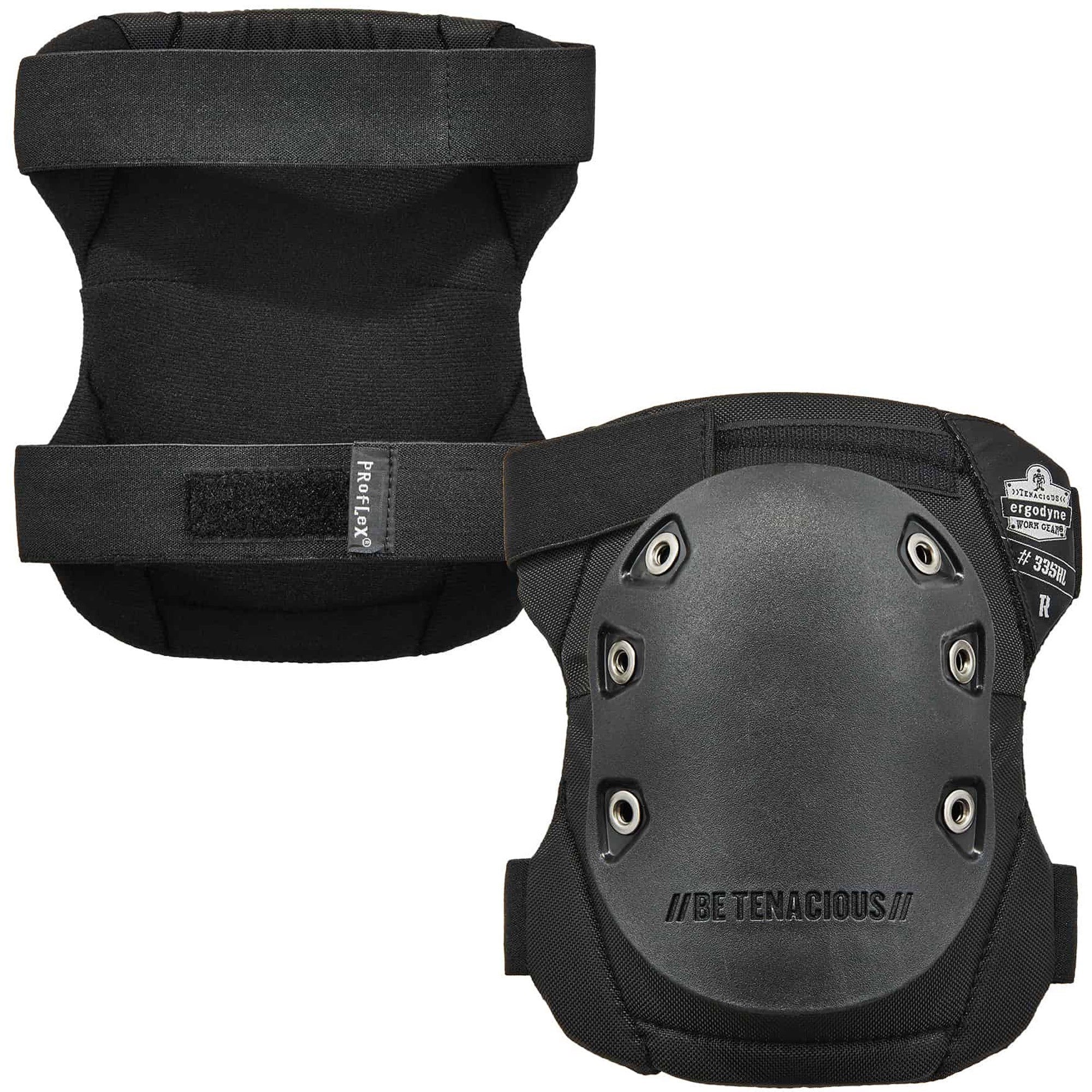 Recommended for: Construction, Maintenance, Carpentry, Masonry - Knee Protection - Hook & Loop Closure - Black - Slip Resistant, Washable, Abrasion Resistant, Puncture Resistant, Anti-odor - 2 / Pair