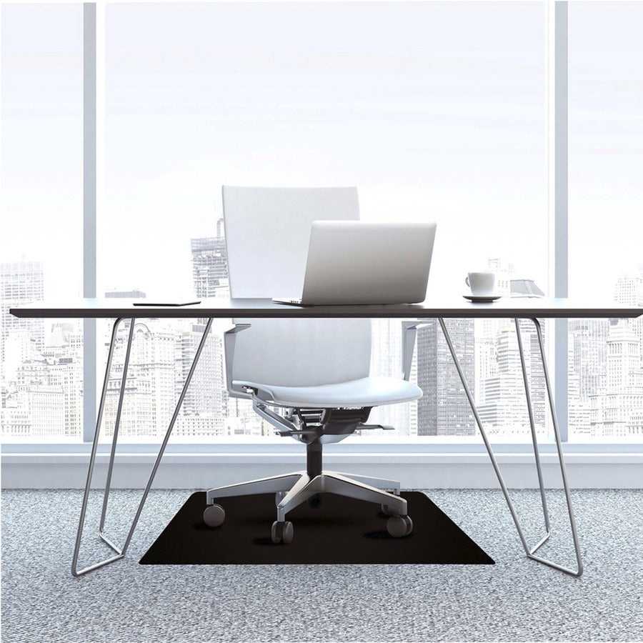 Floortex Advantagemat Black&reg; Vinyl Rectangular Chair Mat for Carpets - 48" x 60"