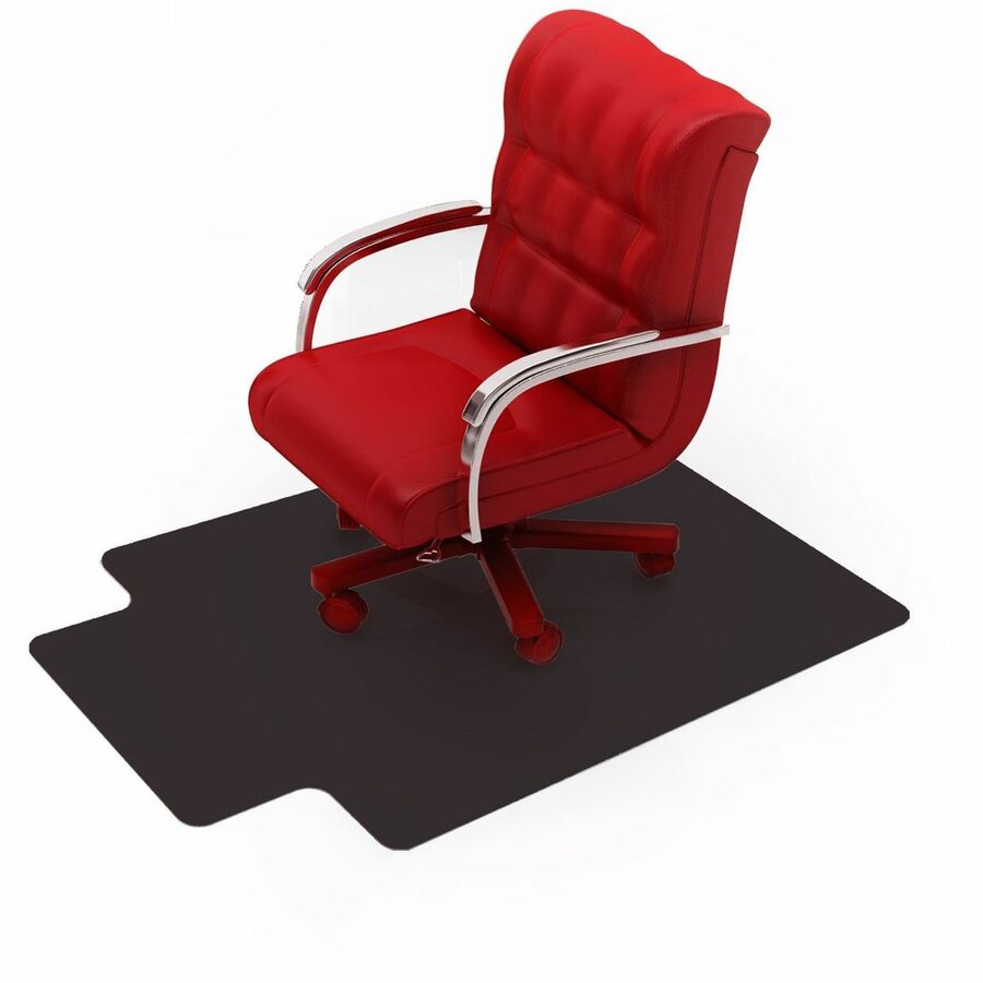 Floortex Advantagemat Black&reg; Vinyl Lipped Chair Mat for Hard Floor - 36" x 48"