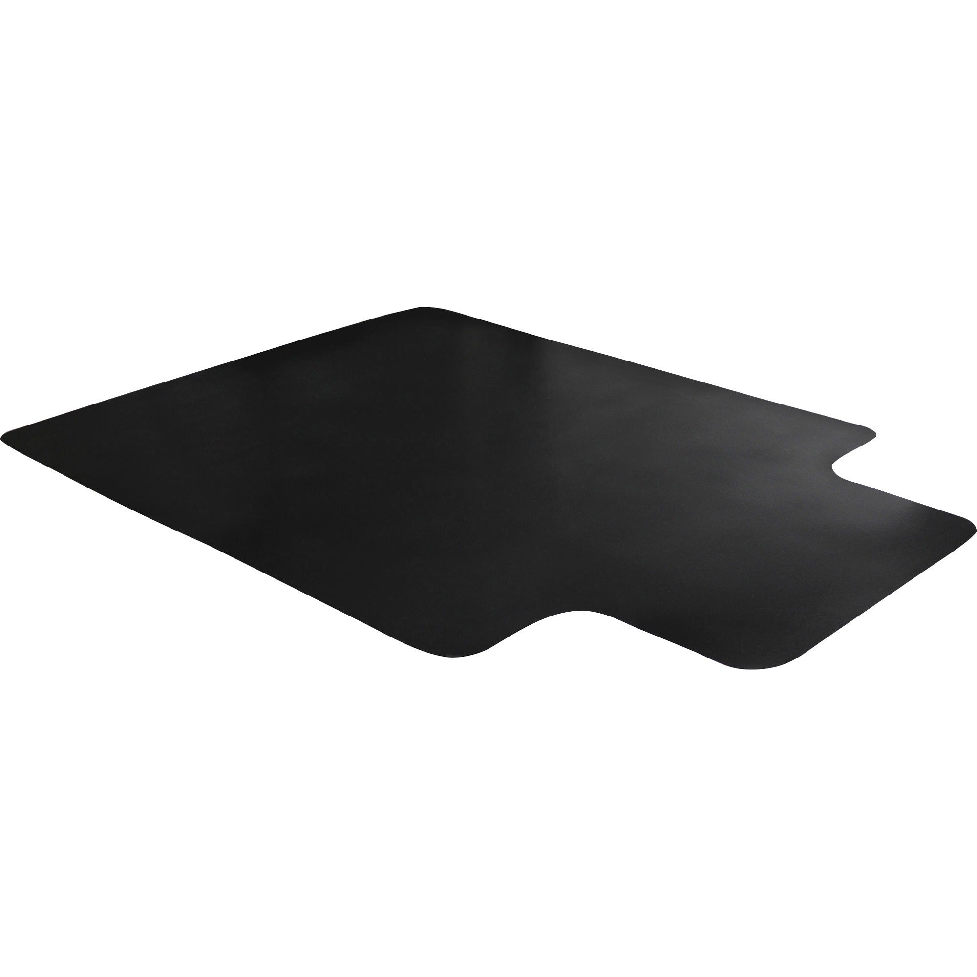 Floortex Cleartex AdvantagematBlack Vinyl Lipped Chair Mat for Hard Floor - 45" x 53"