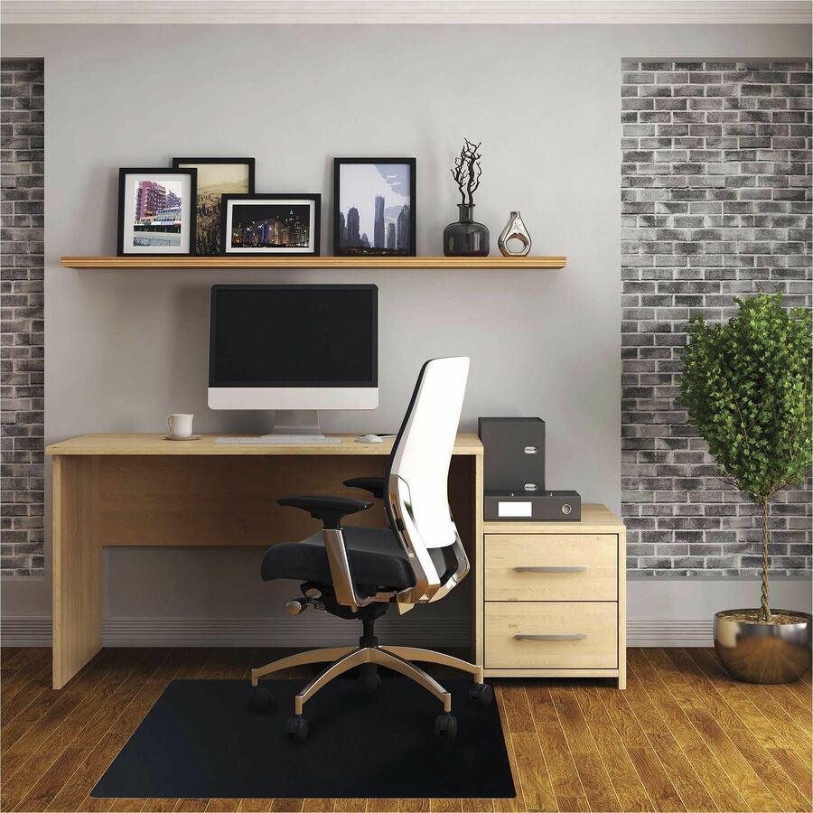 Floortex Cleartex Advantagemat Black Hard Floor PVC Rectangular Chair Mat