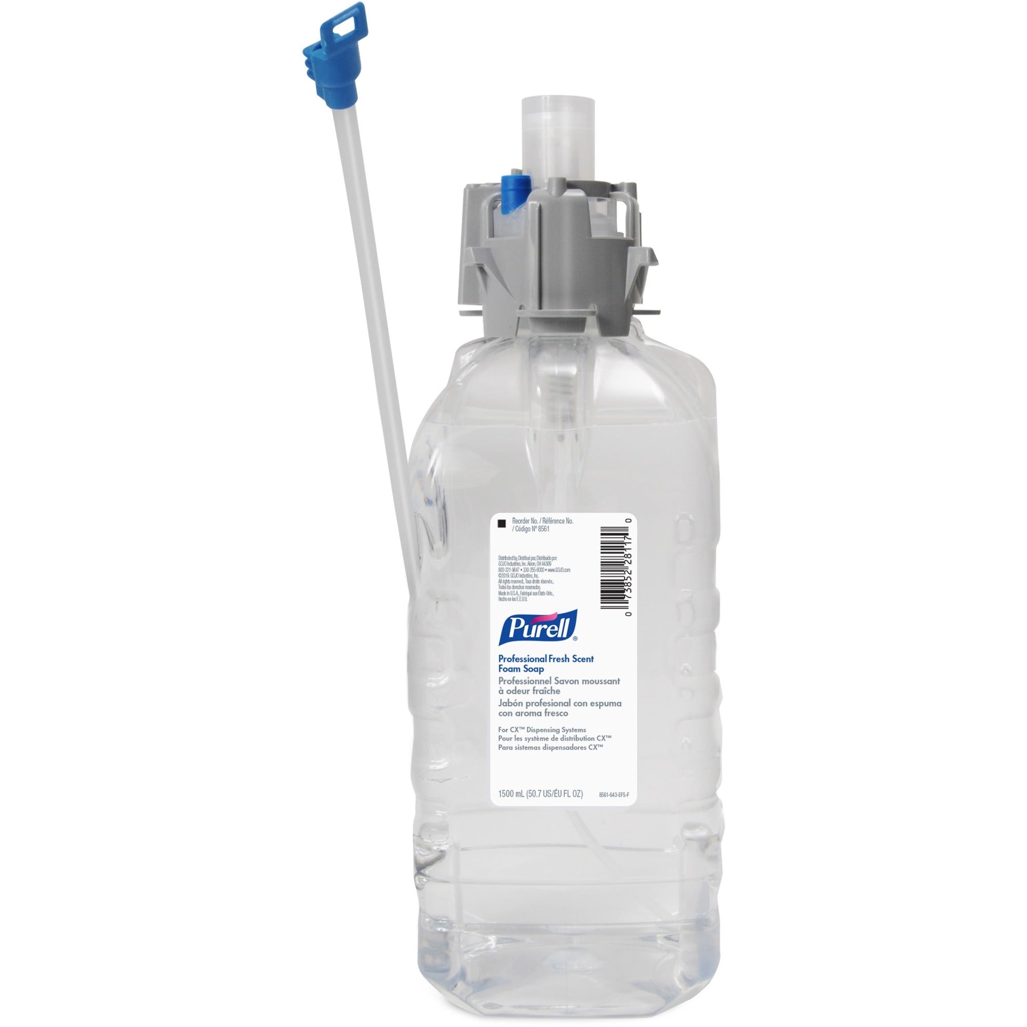 PURELL&reg; 1500mL Refill Fresh Scent Foam Soap - Fresh Scent - 1.59 quart - Kill Germs - Hand - Clear - Dye-free, Paraben-free, Phthalate-free, Hygienic, Bio-based - 1 Each