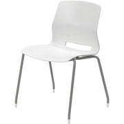 KFI Swey Collection 4-leg Armless Stool - White Seat Color - Polypropylene Seat Material - White Back Color - Polypropylene Back Material - Silver Frame Color - Stainless Steel Frame Material - Four-legged Base - 1 Each