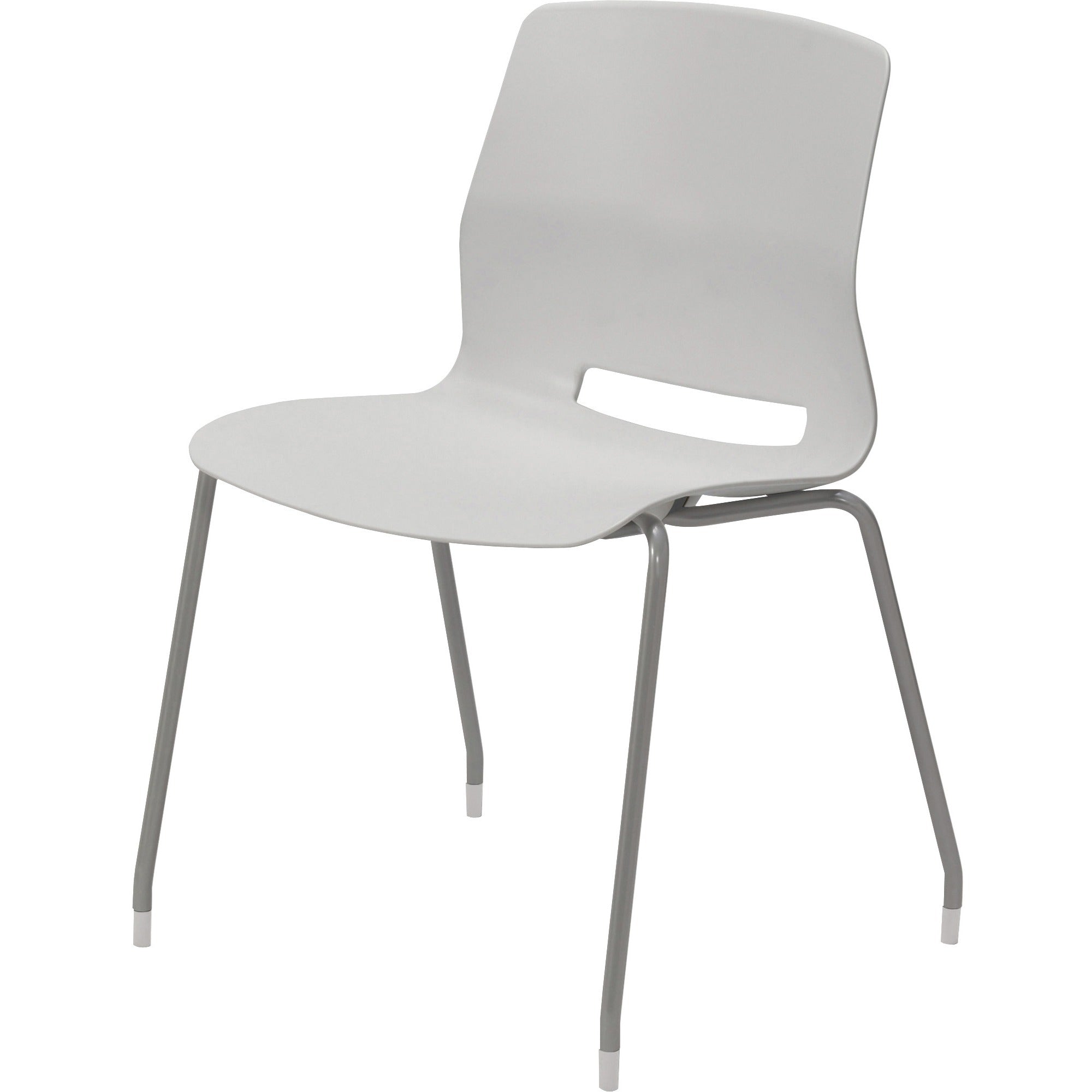 KFI Swey Collection 4-leg Armless Stool - Light Gray Seat Color - Polypropylene Seat Material - Light Gray Back Color - Polypropylene Back Material - Silver Frame Color - Stainless Steel Frame Material - Four-legged Base - 1 Each