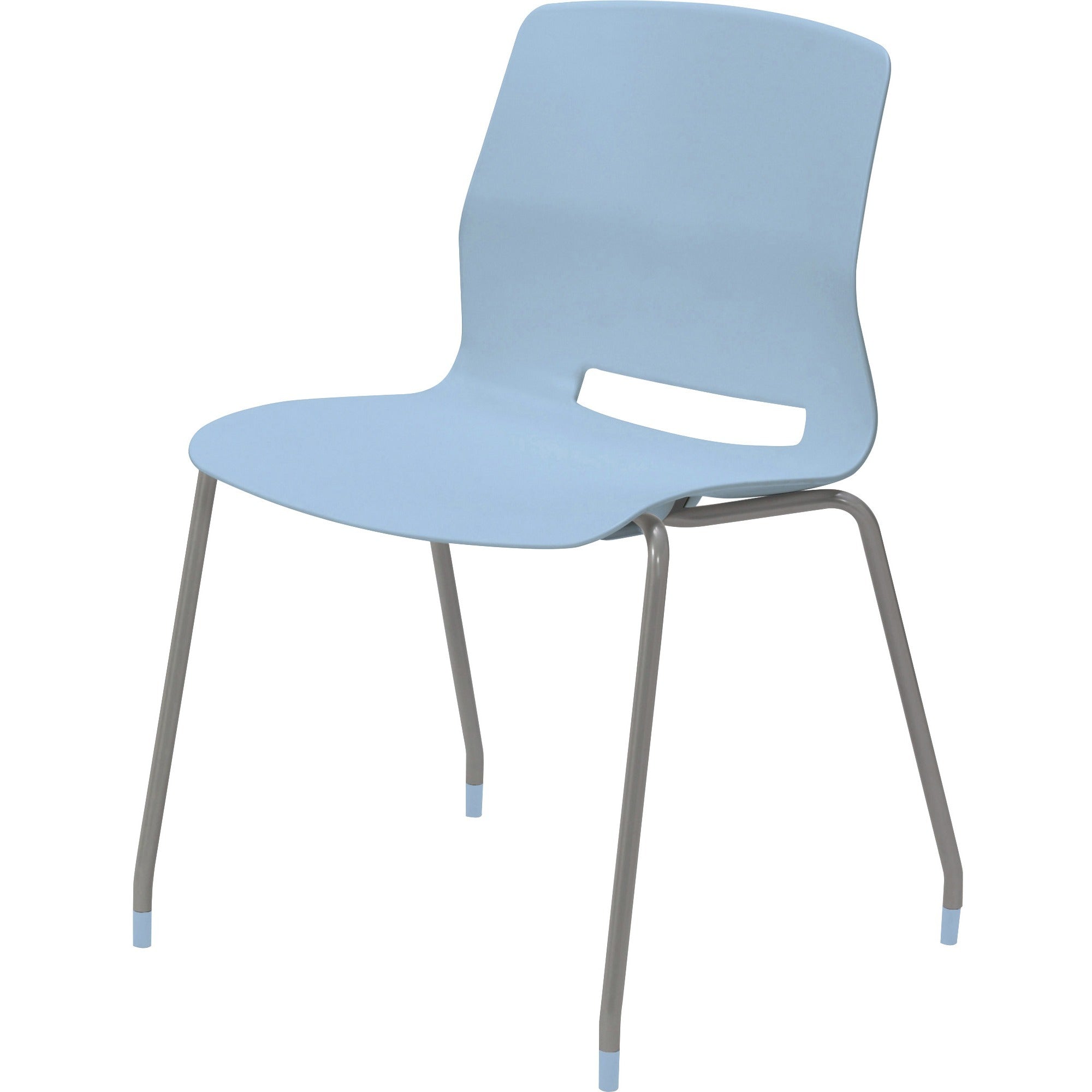 KFI Swey Collection 4-leg Armless Stool - Sky Blue Seat Color - Polypropylene Seat Material - Sky Blue Back Color - Polypropylene Back Material - Silver Frame Color - Stainless Steel Frame Material - Four-legged Base - 1 Each