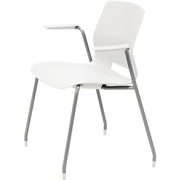 KFI Swey Collection 4-leg Stool With Arms - White Seat Color - Polypropylene Seat Material - White Back Color - Polypropylene Back Material - Silver Frame Color - Stainless Steel Frame Material - Four-legged Base - 1 Each